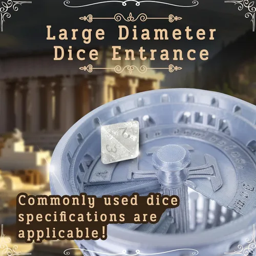 Miniatura 2 de DND - Torre de dados con bandeja para juegos de rol, Calabozos y Dragones, D&D, TRPG, 7 dados incluidos, torre rodante perfecta para dados temáticos
