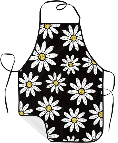 Miniatura 9 de Sigouyinei Delantales para mujeres con bolsillos, delantal para hombres, delantal adecuado para chefs camareros, técnicos de uñas para hornear