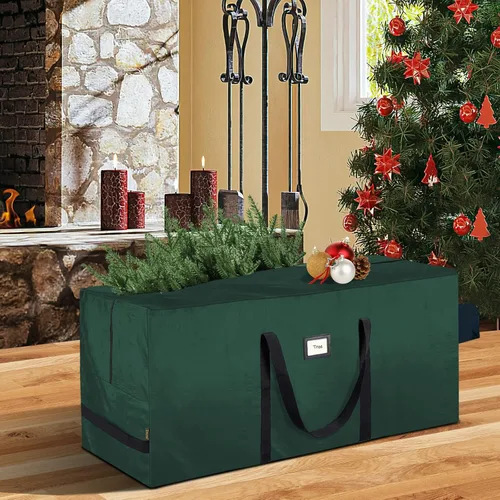 Miniatura 8 de BALEINE - Bolsa para guardar el árbol de Navidad de 9 pies, bolsa extra grande de alta resistencia para árbol de Navidad artificial con asas Verde