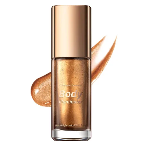 Iluminador líquido corporal líquido para maquillaje, brillo líquido para contorno facial y corporal, maquillaje impermeable, hidratante, para playa,