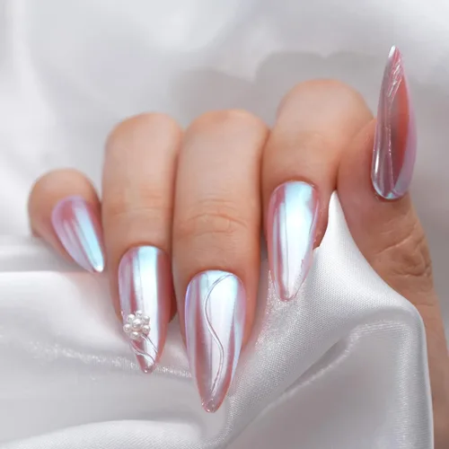Miniatura 6 de Pretty Diva Polvo de uñas cromado Moonlight, polvo para uñas cromado de unicornio y sirena, polvo de uñas Aurora con efecto iridiscente, pigmento