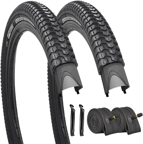 Paquete de 2 neumáticos de bicicleta de montaña de 26 x 1.95 pulgadas, 20 x 2.125 pulgadas, 60 TPI para neumáticos de bicicleta de montaña con 2