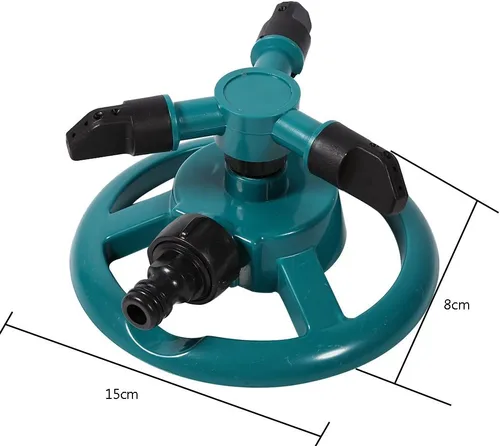 Miniatura 2 de Sistema de riego automático giratorio de 360 grados con manguera de 3 boquillas para riego de jardín de patio grande