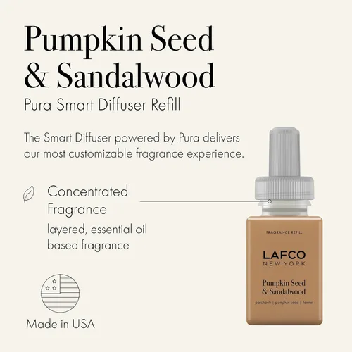 Miniatura 2 de LAFCO New York Fall Pura - Recambio de dispositivo inteligente, semillas de calabaza y sándalo, frasco que ofrece hasta 2 semanas de vida