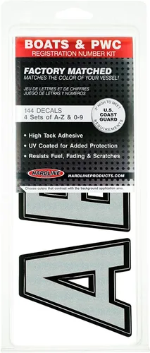 Miniatura 6 de Kit de números para registro de fábrica Hardline Products en color azul y negro, Plateado/Negro