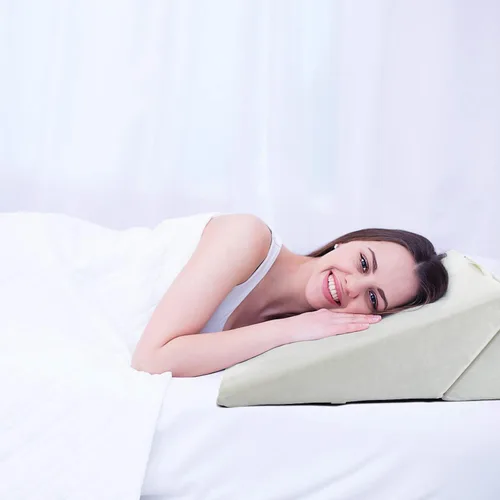 Miniatura 7 de KOMFOTT Almohada de cuña para cama con parte superior de espuma viscoelástica, triángulo para el cuello, reposapiernas, cojín de apoyo