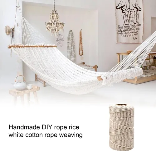 Miniatura 6 de Hilo de macramé, hilo de algodón beige, cuerda de algodón, cuerda de algodón, cordón de macramé natural para atrapasueños, manualidades, tejer, C
