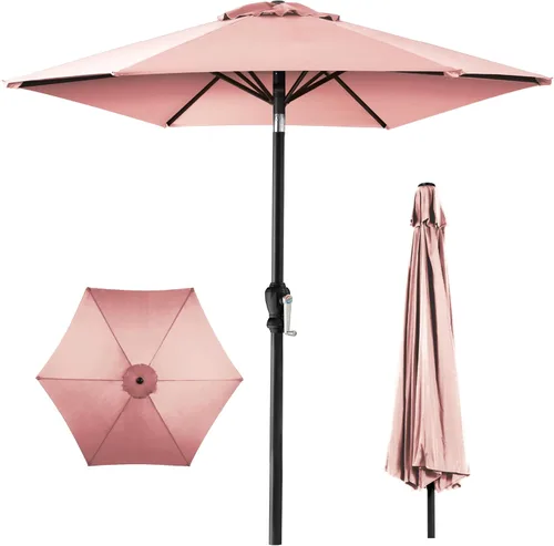 Miniatura 13 de Best Choice Products sombrilla de 10 pies para patio, de acero y poliéster, para exterior, con manivela, botón de fácil presión, inclinación
