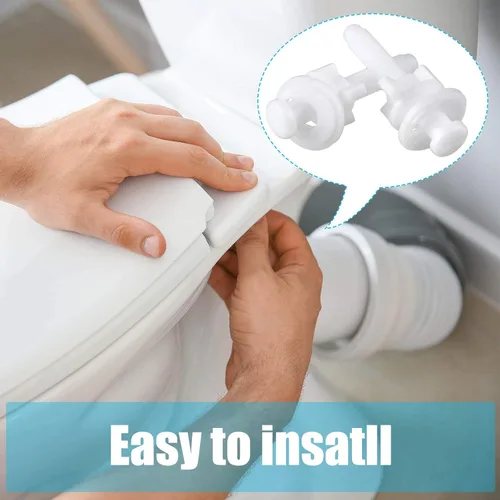 Miniatura 7 de Kit de repuesto de 32 piezas de tornillos para asiento de inodoro Jetec, pernos de plástico con tuercas de plástico y arandelas, kit de piezas