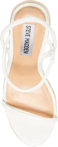 Miniatura 5 de Steve Madden Sandalias de tacón Udell para mujer, Cuero Blanco