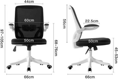 Miniatura 2 de Office Chair Ergonomic Swivel Mesh Mid Back Computer Desk Chair with Flip Up Arms Color Optional(Black)