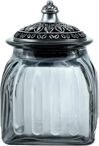 Miniatura 9 de SOCOSY Tarro de cristal transparente vintage para dulces con tapa, tarro de comida, tarro de nueces, caja de joyería, tarros de dulces de boda