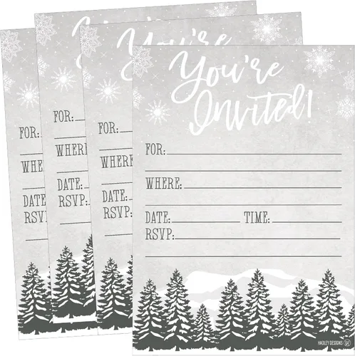 Miniatura 5 de Hadley Designs 25 invitaciones de fiesta de Navidad - Tarjetas de invitación de vacaciones premium para niños y adultos, invitaciones de fiesta