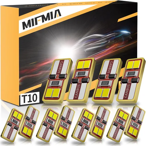 194 Bombillas LED de 6000K Blanco, 168 T10 2825 W5W 5SMD Bombillas de Repuesto Sin Errores para Coche Cúpula Mapa Puerta Cortesía Marcador Lateral
