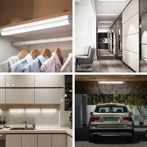 Miniatura 2 de Airand Paquete de 2 luces LED para tienda, 2 pies, 18 W, 5000 K, protección IP66, iluminación debajo del gabinete, luz LED para garaje, banco