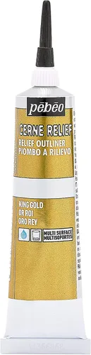 Miniatura 6 de Pebeo 773000 Vitrail, Pintura Dimensional para Contorno en Relieve, Tubo de 20 ml con Boquilla - Oro Dorado