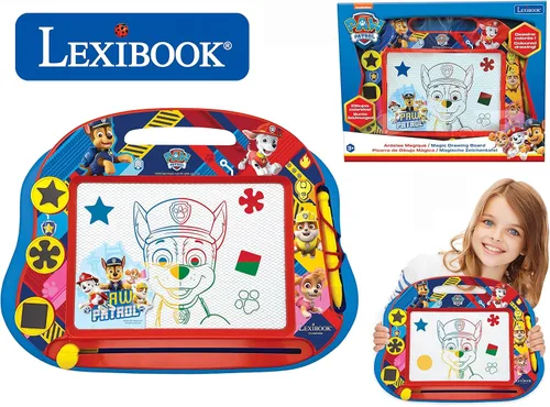 Miniatura 2 de Lexibook Paw Patrol Tablero de dibujo magnético multicolor mágico, juguete creativo artístico para niñas y niños, lápiz stylus y sellos, rojo/azul