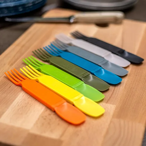 Miniatura 3 de ASR Outdoor Utensilios de plástico portátiles 3 en 1, accesorios de camping, color azul