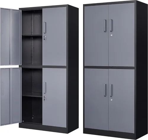 Miniatura 21 de STANI Archivador lateral de 2 cajones - Armario de almacenamiento de metal con cajones de bloqueo para archivos de tamaño carta / A4 (negro)