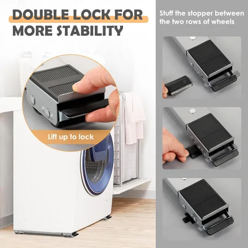 Miniatura 4 de KELIXU Rodillos para electrodomésticos, soporte resistente para lavadora con ruedas, rodillos móviles para refrigeradores, secadores y lavavajillas