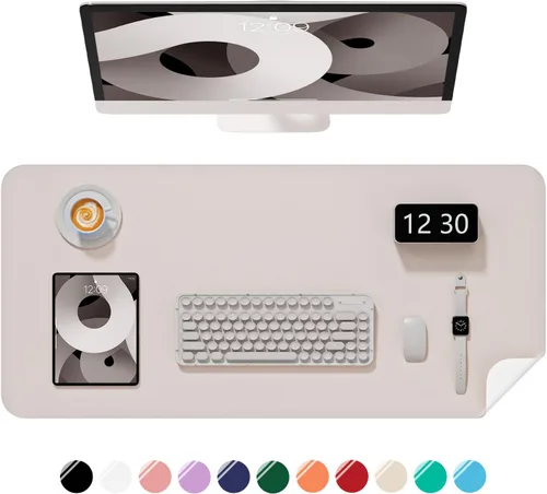 Miniatura 29 de Alfombrilla de escritorio, 60 x 35 cm, de piel sintética, antideslizante, alfombrilla grande para mouse para escritorio, impermeable, almohadilla