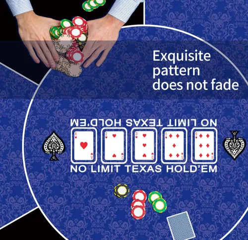 Miniatura 3 de Tapete redondo de póquer, 39/47/55/63 pulgadas, 6-10 personas, tapete de goma de Texas Poker plegable, mesa de póquer portátil, adecuado