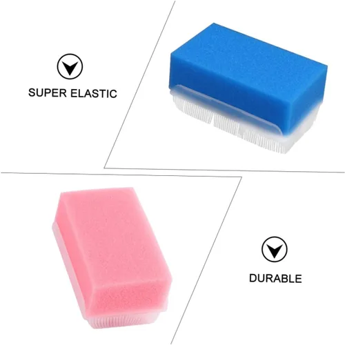 Miniatura 9 de Cepillo de esponja de masaje de entrenamiento sensorial, 2 piezas, limpiador corporal suave para portátil y ligero para ducha y baño, promueve