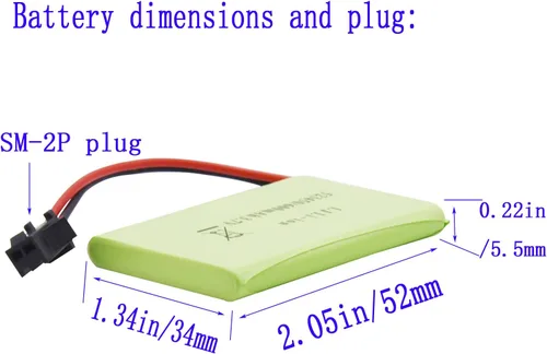 Miniatura 2 de Blomiky Paquete de 2 baterías recargables de litio de 3.7 V 600 mAh y 2 cables de carga USB compatibles con algunos robots de control remoto batería