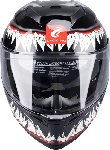 Miniatura 8 de Modular Motorcycle Helmet, Flip Up Full Face Helmet with Dual Visor & Smoked Sunshield, DOT Approved Street Bike Helmet for Men & Women, Quick