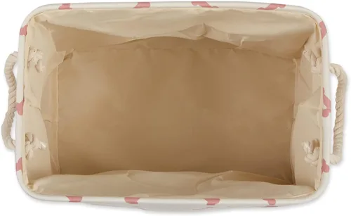 Miniatura 3 de Bone Dry - Colección de almacenamiento para mascotas con diseño de huella de pata y hueso, rectángulo pequeño, 14x8x9 pulgadas, color rosa 2-Rosa