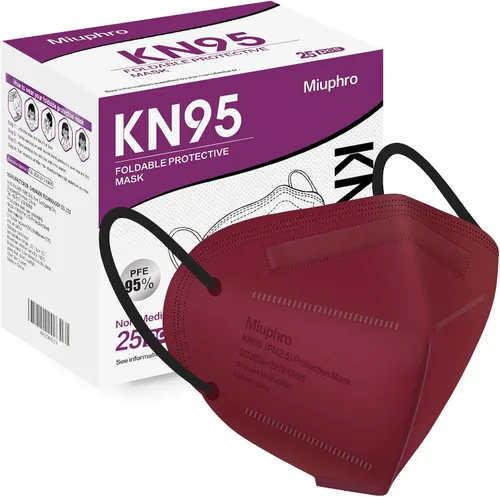 Miniatura 10 de Miuphro KN95 - Paquete de 25 mascarillas desechables de seguridad transpirables de 5 capas contra PM2.5, máscara desechable de protección Blanco
