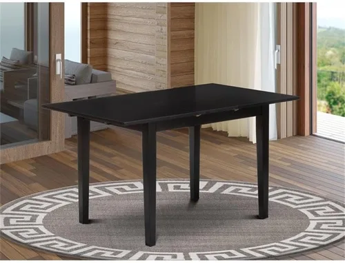 Miniatura 2 de East West Furniture NFT-BLK-T Norfolk - Mesa de comedor rectangular con hojas de mariposa, 32 x 54 pulgadas, color negro