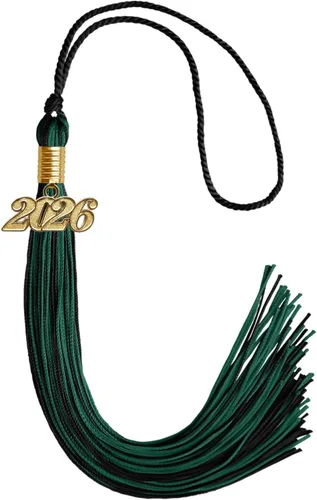 Miniatura 146 de Endea Graduation - Borla de doble color mixto con fecha dorada (negro/dorado antiguo, 2021)