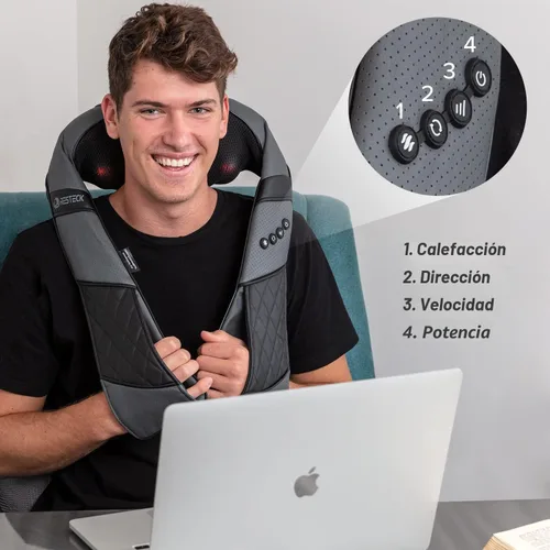 Miniatura 8 de RESTECK Masajeadores para Cuello y Espalda con Calor - Almohada de Masaje 3D de Tejido Profundo, Masaje Shiatsu Eléctrico para Hombros, Pies