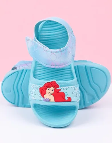 Miniatura 3 de Disney The Little Mermaid Ariel Sandalias para niñas pequeñas Deslizadores azules para niños con correa de apoyo Zapatos de verano