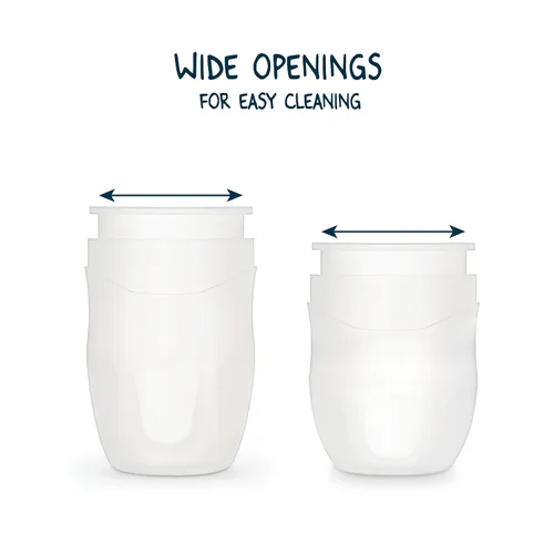 Miniatura 7 de Tiny Twinkle Biberón de silicona con agarre cómodo y pezón flexible suave, biberones suaves para recién nacidos y mayores (menta, 8 onzas)