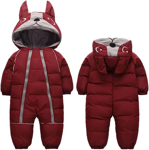 ILYBOZ Traje de nieve para bebé traje de nieve para bebé lindo abrigo de invierno para bebé abrigo cálido con capucha para niños y niñas 1-4 años