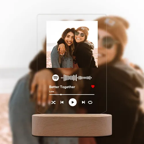 Miniatura 8 de Placa de acrílico de portada de canción y fotografía personalizada de mejores amigas por siempre, álbum de acrílico; regalo ideal para mejores Para
