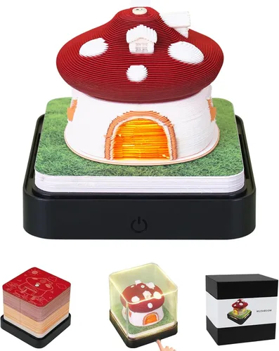 Miniatura 11 de RSLIPIN Bloc de Notas 3D Pieza de Tiempo Calendario 2026, Calendario 3D 2026 Calendario de Escritorio con Luces Notas de Bricolaje Bloc de Notas
