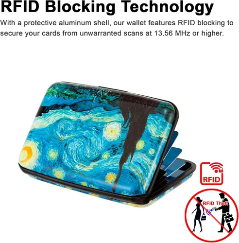 Miniatura 2 de Kaabao - Porta tarjetas de crédito pequeño con bloqueo RFID, cartera metálica delgada, mini, de aluminio, funda dura para mujeres y hombres