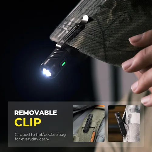 Miniatura 5 de HOKOILN Linterna de llavero, brillante 650 lúmenes USB-C recargable, mini linterna impermeable, pequeña luz de bolsillo para transporte diario