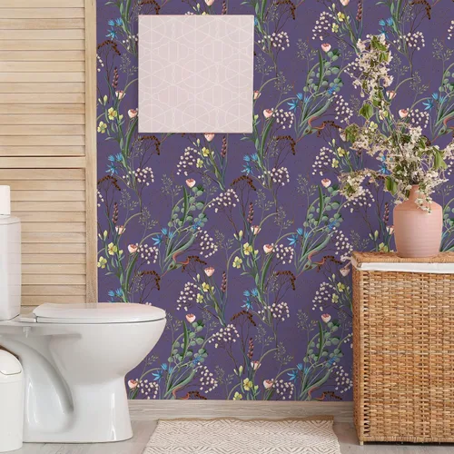 Miniatura 3 de VEELIKE Papel tapiz floral de flores silvestres secas, despegar y pegar para dormitorio, habitación de niñas, 17.7 x 354 pulgadas, autoadhesivo