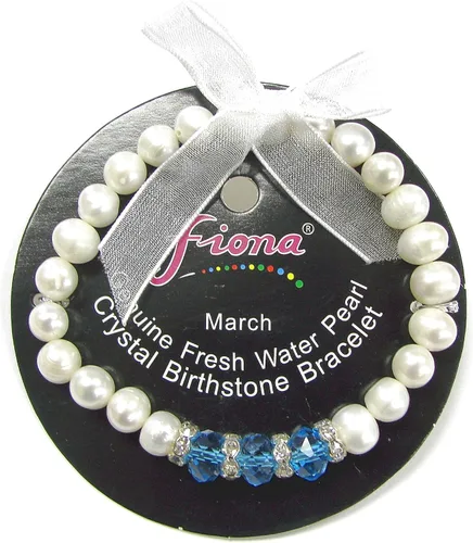 Miniatura 4 de Linpeng Elegante pulsera de piedra natal de perlas cultivadas de agua dulce para mujer, turquesa, 7 5 pulgadas de EE. UU