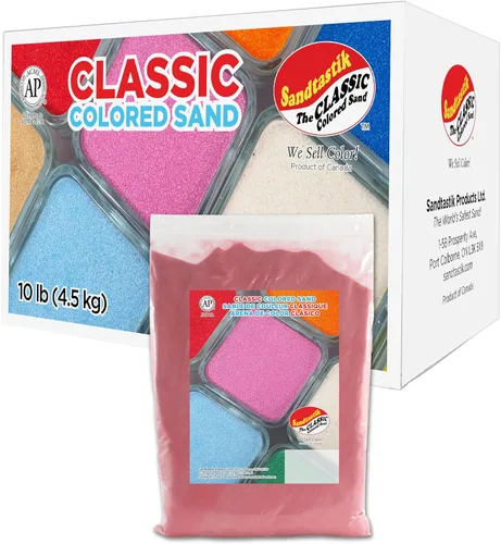 Miniatura 27 de Sandtastik Arena blanca de color clásico: caja a granel de 10 libras de arena de grano fino vibrante para artes y manualidades, botellas de arena