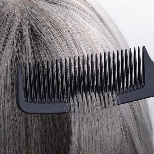 Miniatura 6 de Peine desenredante grande con mango profesional, fibra de carbono, corte, peluquería, peinado, diente redondo, peluquería, peluquería, peine