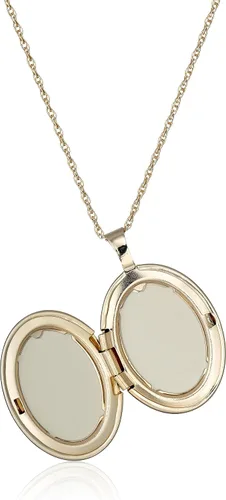 Miniatura 2 de Collar con medallón ovalado con relleno de oro de 14 quilates, 18 pulgadas