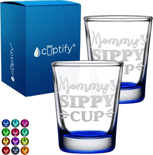 Miniatura 92 de Cuptify Regalos para baby shower, para la nueva mamá, EST 2023, 2 onzas, con fondo negro, juego de 2 vasos grabados para fiesta, regalo