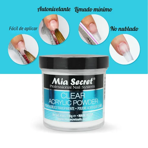 Miniatura 9 de Mia Secret - Polvo acrílico transparente, 4 onzas
