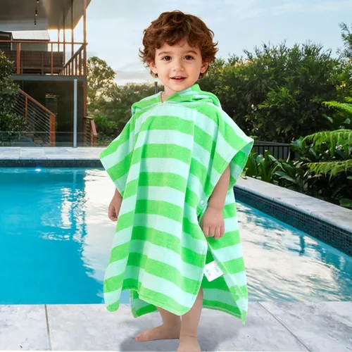 Miniatura 6 de Toallas tipo poncho con capucha para niños pequeños, de gran tamaño (2-4 años, 22 x 22 pulgadas), hechas de 100% algodón suave, toallas absorbentes