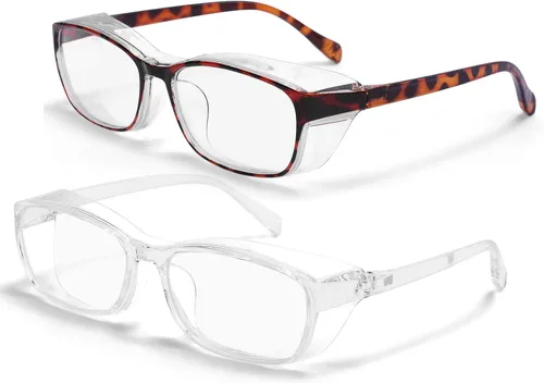 Gafas de seguridad anti niebla para mujeres y hombres, TR90, lentes de bloqueo de luz azul, transparentes, antiarañazos, protección UV, marco